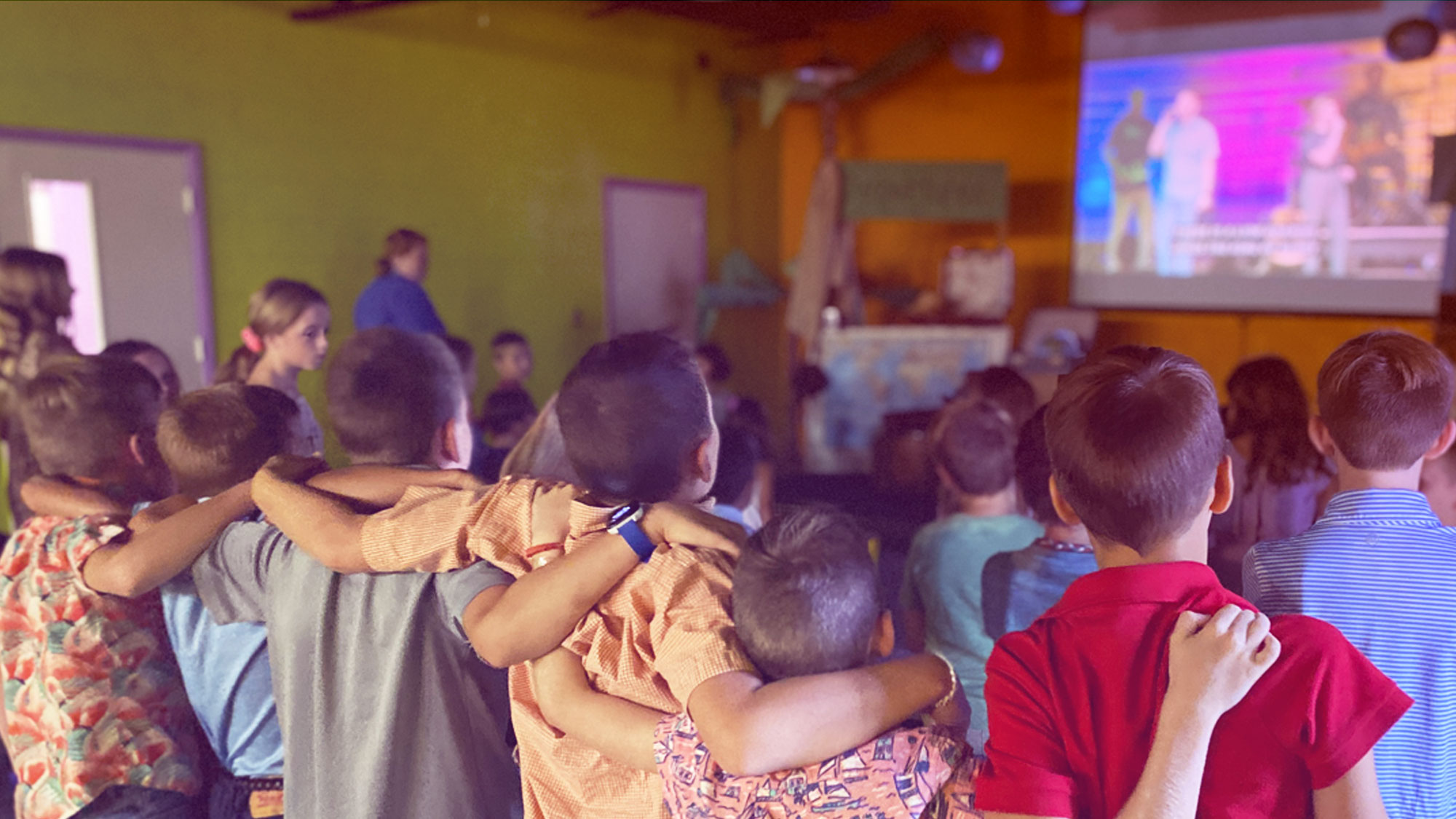 Kids worshipping together